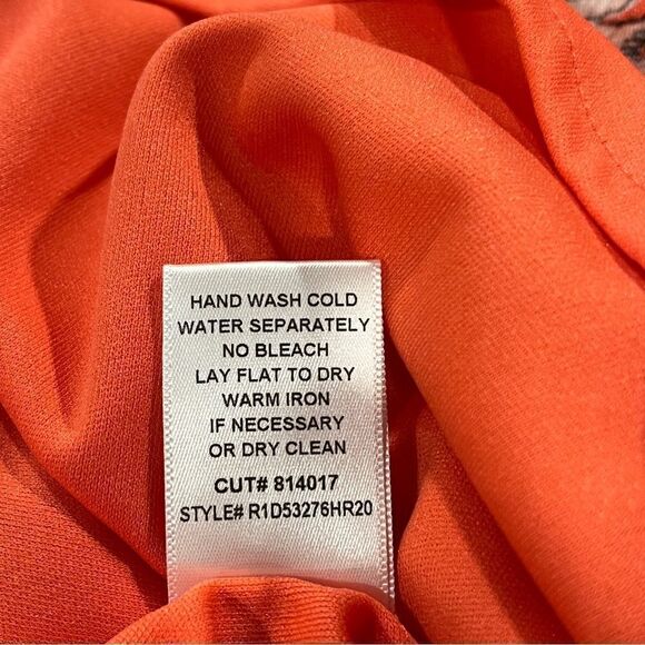 Button down floral blood orange short sleeve dress - Picture 13 of 15